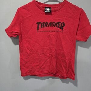 Youth Small Thrasher Magazine Skate Shirt Red